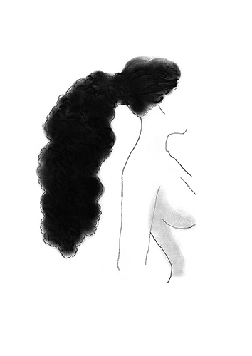 Hair 6 - Platography On Paper by Kashinath Salve