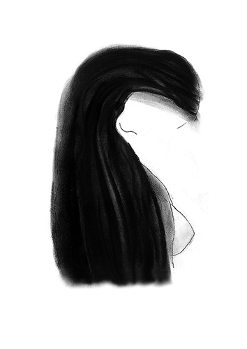 Hair 12 - Platography On Paper by Kashinath Salve