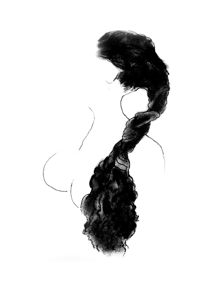 Hair 21 - Platography On Paper by Kashinath Salve