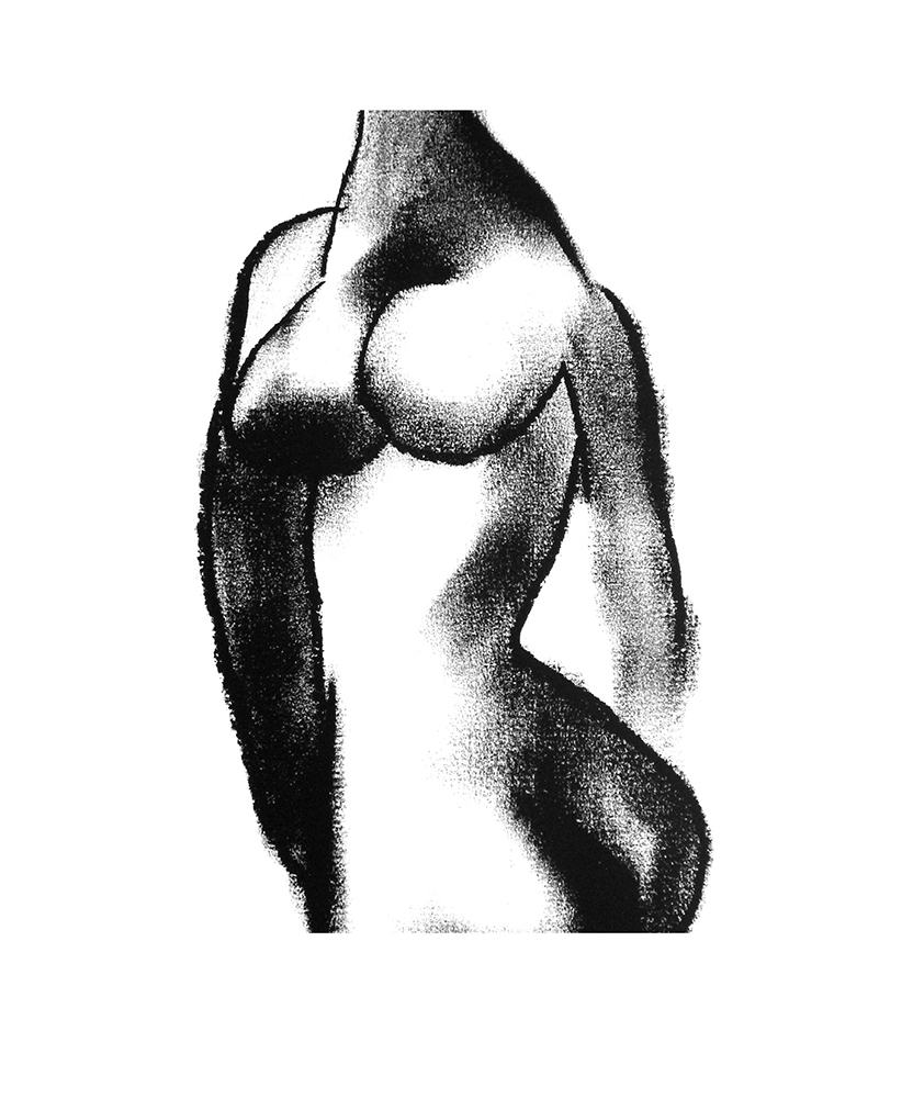 Nude 4 - Platography On Paper by Kashinath Salve