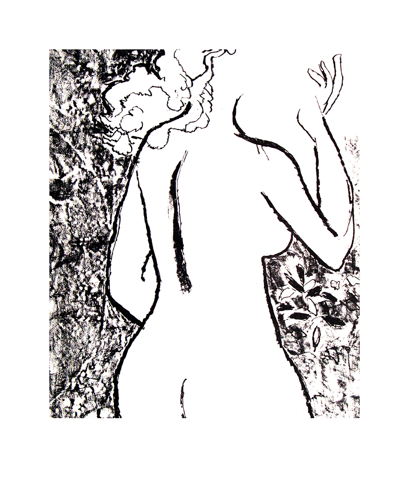 Nude 13 - Platography On Paper by Kashinath Salve