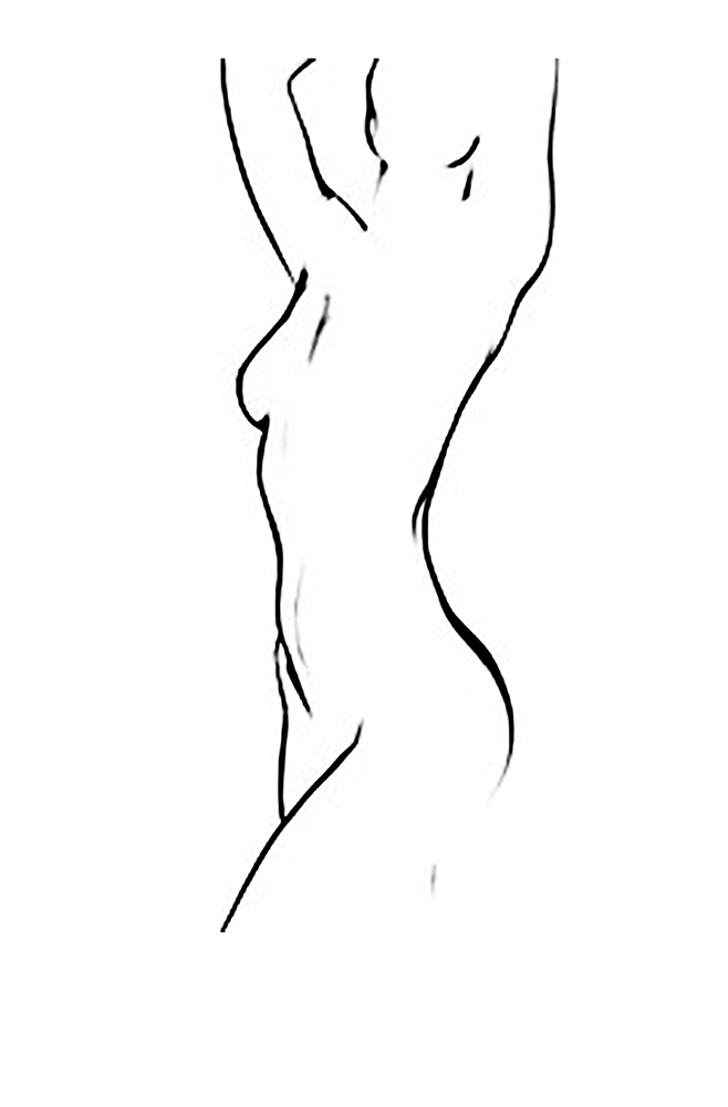 Nude 14 - Platography On Paper by Kashinath Salve