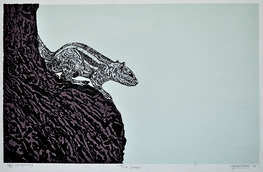 The Seer - Serigraphy On Paper by Mahendra