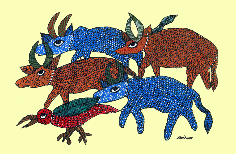 Gond Art By Raj kumar Shyam