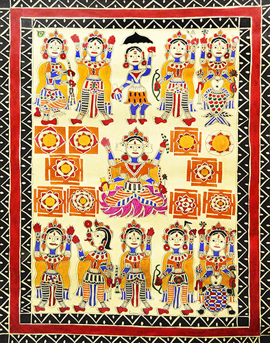 Madhubani 02- Madhubani Art On Hand Made Paper by Shanti Devi