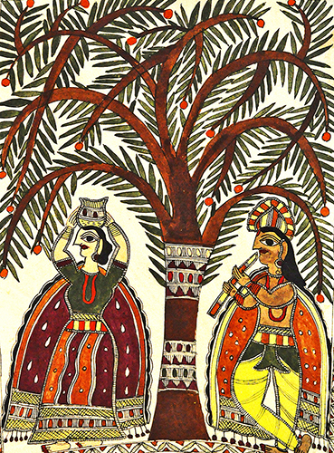 Madhubani 10 - Madhubani Art On Hand made Paper by Teera Devi