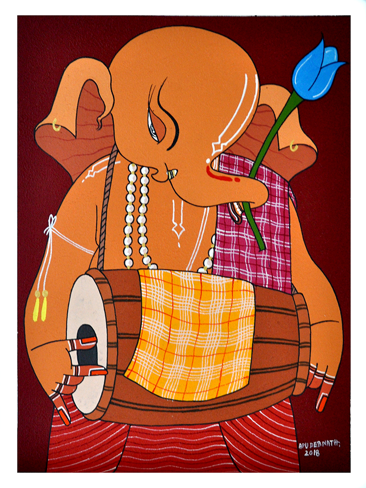Natural Colour & Acrylic Painting by Artist Apu Debnath