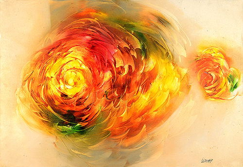 Swirling - Acrylic On Canvas by Murli Lahoti