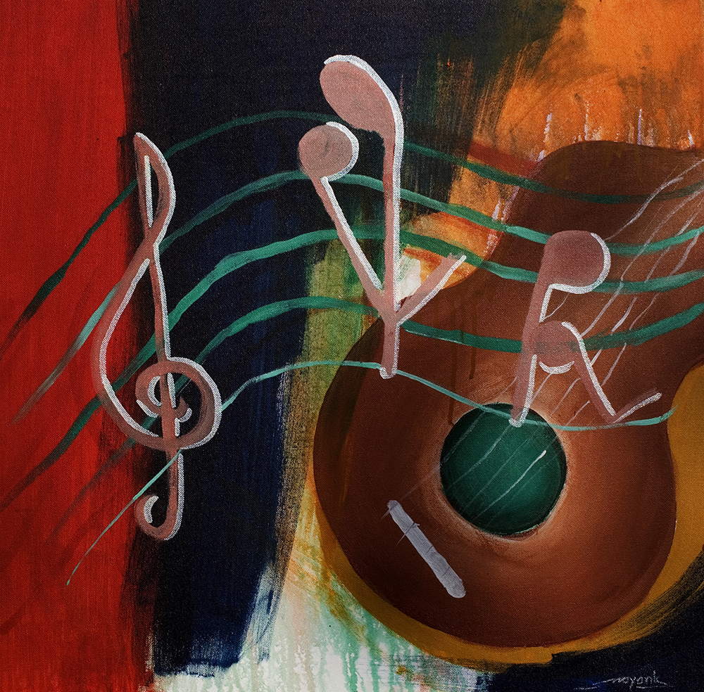 Music is Life - Acrylic On Canvas by  Mayank Uboriya