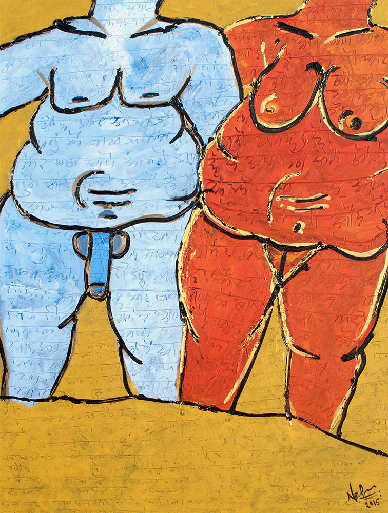 Healthy Couple 1 - Acrylic On Canvas by  Neelam Gaur