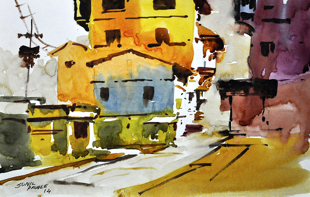 Sight - Water Color On Paper by Sunil Pawle