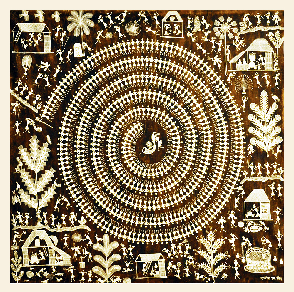 Fete -  Warli Painting by Rajesh More 