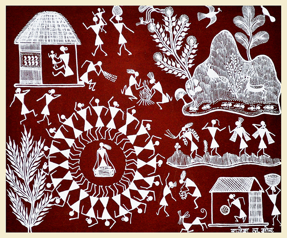 Ceremony -  Warli Painting by Rajesh More 