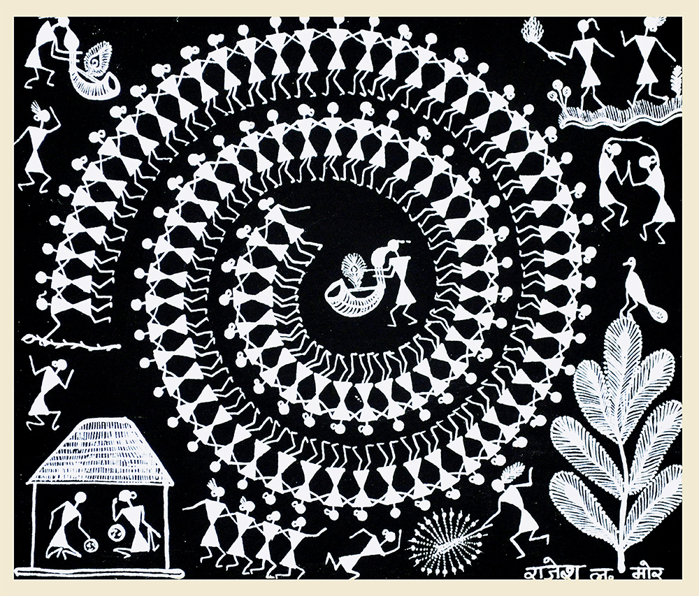 Field Day -  Warli Painting by Rajesh More 