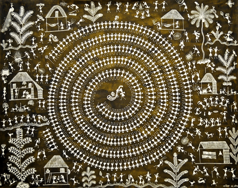 Stock Pile - Warli Painting by Rajesh More 